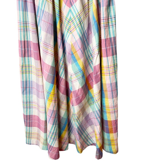 Polo Ralph Lauren Madras Day Dress Ruffle Pastel Spring Colors Midi Sundress 10 - Picture 7 of 14